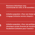 Recommandation de vote pour le 30 novembre 2025
